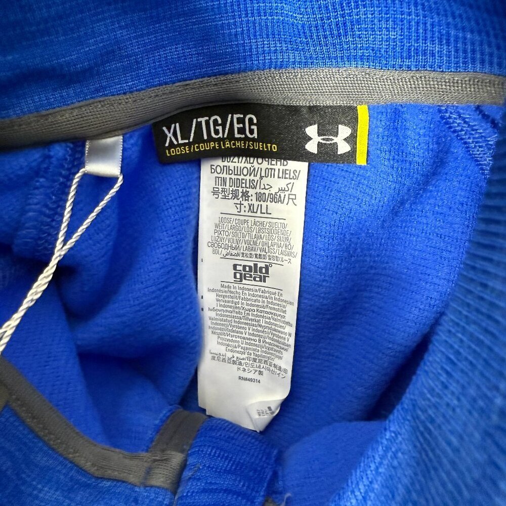 NWT Under Armour Cold Gear Golf Loose Fit Royal Blue Quarter Zip XL - Picture 2 of 7